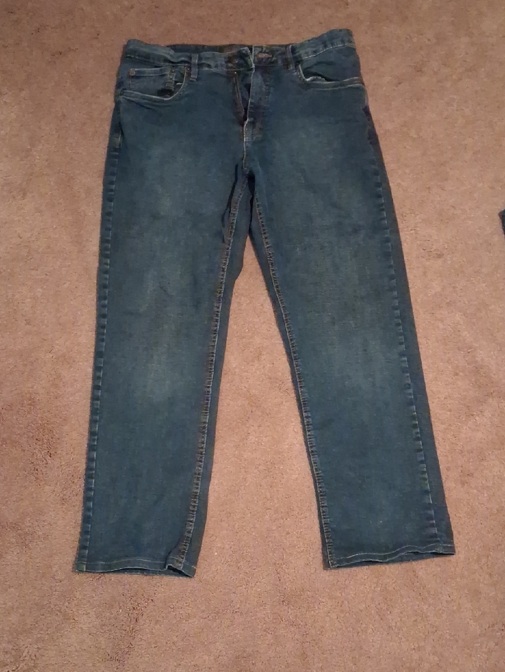 Men's Straight-Leg Dark Blue Denim Jeans